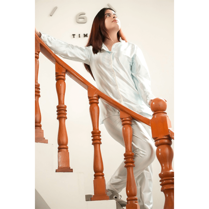 PIJAMA SATÍN MANGA LARGA